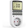 Garvee Timer digitale programmabile per presa - 16 programmi, conto alla rovescia, display LCD, modalità antifurto, 16 A/3680 W, uso interno/esterno, normativa europea