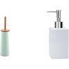 Spirella Set Bagno Testina di ricambio + Dispenser sapone Bianco | testina di ricambio, attacco a vite, pompa antigoccia, ricaricabile, colore bianco