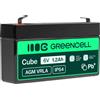 Green Cell AGM 6V 1,2Ah VRLA Batteria al Piombo per Casse e Bilance | Per Giocat