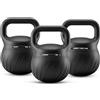 SQUATZ Set 3 Kettlebells Soft Colorati 6,8-9-11,3 kg, base ammortizzante | Set di 3 pesi con imbottitura sabbia, bilanciere pesi, fitness, casa, palestra, protezione pavimento, silenzioso, sport