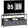 HOMCOM Mobile porta TV con 2 Cassetti Pieghevoli e Mensola 120x29x56cm Nero