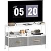 HOMCOM Mobile porta TV con 2 Cassetti Pieghevoli e Mensola 120x29x56cm Nero