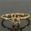 Anello squisito filigrana pietra preziosa zaffiro blu Ceylon certificato...