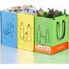 Lifewit Set di 3 Borse Raccolta Differenziata 60 L, Bidoni Differenziata Interno