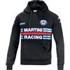 SPARCO MARTINI RACING FELPA CON CAPPUCCIO 01279 HOODIE NERA SPORTSWEAR ORIGINALE