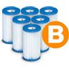 INTEX Pumpenfilter komplett Typ B 6 Stück INTEX 29005 x6