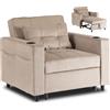 Mebel Elite Poltrona reclinabile americana SOLOR in moderno velluto a coste beige