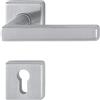 HOPPE maniglia Dallas con rosone PZ cilindro, in acciaio inox opaco,