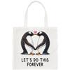 Gift Base Let's Do This Forever Pinguini Borsa Shopper Bianca In Poliestere