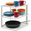 joeji's Kitchen Portapiatti senza oscillazioni salvaspazio per la cucina Mensole salvaspazio cucina per mobili a piastre angolari 25x25x19cm Bianco