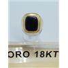 Anello in oro giallo 750 18 carati con incastonata una pietra nera onice gr. 7,8
