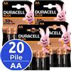 Duracell 20 x Duracell Plus AA Batterie Stilo Alcaline Batterie Lunga Durata Blister 4 Pz