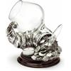 SWEET HOME Scalda cognac CORNUCOPIA fortuna con bicchiere argentato argento