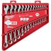 Milwaukee Juego de 15 llaves combinadas con carraca Imperial, 1/4; 9/32; 5/18; 11/32; 3/8; 7/16; 1/2; 9/16; 5/8; 11/16; 3/4; 13/16; 7/8; 15/16; 1