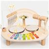 Batteria in legno per bambini dai 3 anni in su, strumento musicale ideale