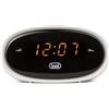 Trevi EC 880 Sveglia da Comodino con Display LED, Orologio Digitale con Due Allarmi Programmabili, Suoneria Elettronica, Funzione Dimmer e Snooze, Vano Anti-Blackout, Bianco