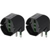 Vimar RI.00305 Adattatore Semplice SICURY 250 V~ sfalsato-Max 1500 W, Spina Astandard Italiano S17, Una Presa 2P+T 16 A Universale standarditaliano Tipo P40 a 90°, Nero (Confezione da 2)