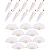 10pcs Bianco Carta Ombrello Parasole & 10pc Ventaglio Fai da Te Craft Matrimonio