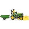 Bruder Trattorino tagliaerba giocattolo con rimorchio e giardiniere BWORLD-JOHN DEERE X