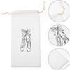 Reusable White Ballet Shoe Storage Bag Lightweight Velvet Drawstring Closure
