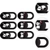 6Pcs Computer Webcam Cover Camera Slide Reusable ABS Privacy Protector Black