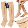 totalstore Calze a compressione al ginocchio, antivaiolose, con cerniera, 2 pezzi, taglia L