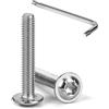 Tunejoy 20 Pezzi Viti a Testa Bombata Torx con Flangia M4 x 25 mm Vite a Testa Esagonale