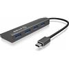 Ib-ac6405-c ICY BOX Vassoio da ac6405 C 4 Hub USB a USB Type-C Cavo & 4 x USB 3.0 (Type-A) P