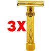 Rex Supply Co 3 X Rex Supply Co rasoio di sicurezza regolabile slant Konsul Deluxe Gold-109G
