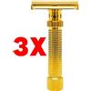 Rex Supply Co 3 X Rex Supply Co rasoio di sicurezza regolabile Ambassador Gold-101G