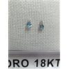Orecchini in oro bianco 750 18 kt. carati diamanti e acquamarine naturali +2430