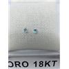 Orecchini in oro bianco 750 18 kt. carati diamanti e acquamarine naturali +2322