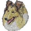 Art-Dog Collie a pelo lungo - toppa a forma di cane, toppa ricamata, decorazione unica p