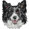 Art-Dog Border Collie - toppa a forma di cane, toppa ricamata, decorazione unica per zai