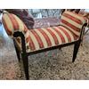 DORMEUSE DIVANETTO SALOTTINO PANCHETTA IN LEGNO MASSELLO E TESSUTO ROSSO BEIGE
