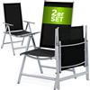 ® Set 2 Sedie Pieghevoli Giardino Alluminio Schienale Alto Regolabile 8