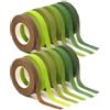 Strehknewen Nastro per Fioristi 12 Rotoli - 27m x 1,2cm, 6 Colori Naturali, Guttaperca Verde
