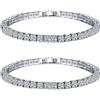 No 2X Zirconi Cubici 1 Tennis Catena Braccialetto Uomini E Donne Gioielli2973