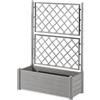 Stefanplast spa Stefanplast FIORIERA Rettangolare Italia con SPALLIERA 100CM Stone Grey Fiori Ba