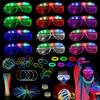 Libershine Braccialetti Luminosi Fluorescenti 62 Pezzi Fluo Party Kit, 12 Occhiali LED 50