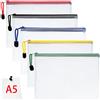 Vicloon Borse di File A5, 5 Pezzi Sacchetto di Zip Impermeabile, Mesh Sacchetto