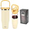 ACTIV SPACE Tazza termica con cannuccia e beccuccio, 1000 ml, gialla