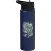 Vintage Ying Yang Phoenix Moon Fire Bird Phoenix Ululando Luna Vintage Ying Yang Phoenix Luna Foresta Stainless Steel Insulated Water Bottle