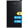 COMFEE Frigorifero Piccolo con Freezer 80L Nero Compressore Inverter Ultra