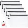 Vicloon Borse di File A5, 5 Pezzi Sacchetto di Zip Impermeabile, Mesh Sacchetto