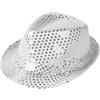 Aomig Cappello con Paillettes Unisex - Cilindro da Discoteca per Uomo, Jazz Fedo