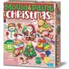 4M 4808 Modella e Dipingi i Personaggi di Natale Kit Creativo, Creare con Gesso e Dipingere Magneti Frigo Magia del Natale, Multicolore, 5-12 Anni