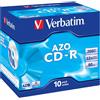 Verbatim 10 CD-R Verbatim AZO Crystal 700MB 52X 10 Pack Jewel Case 43327