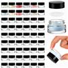 Coloch Confezione da 90 barattoli vuoti in vetro da 5 ml con coperchio nero, contenitori ermetici trasparenti per cosmetici, lozioni, crema, campioni, cera, cura della pelle, viaggi, negozi al