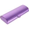 Sturdy Metal Eyeglass Case Hard Shell Portable Storage Box Violet Color